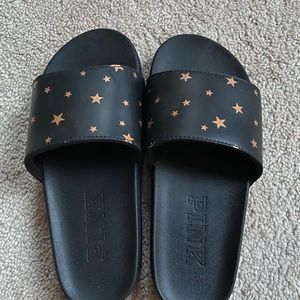 Victoria Secret Pink Brand Slides with Stars